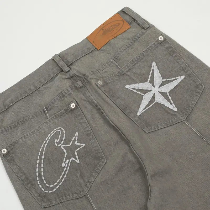 Corteiz Grau Denim Set: Hochwertige Streetwear für Exklusiven Urbanen Style