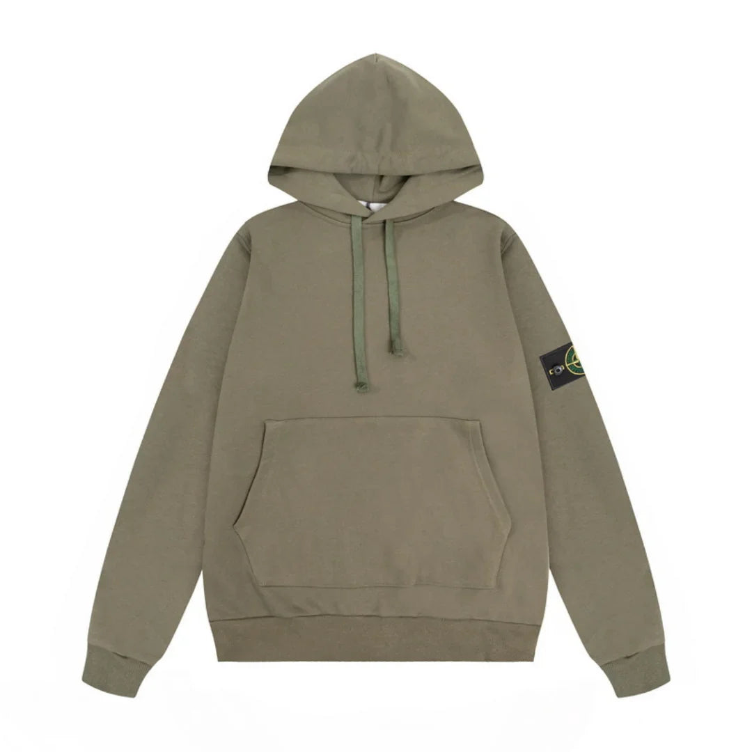 Stone Island Herren Kapuzenpullover – Robustes Baumwoll-Fleece, Ikonischer Kompass