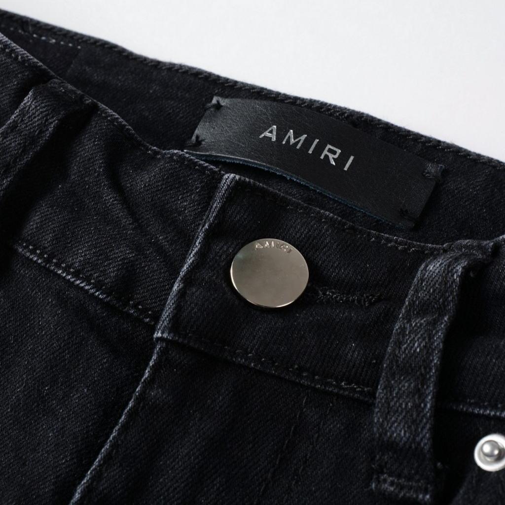 Amiri Slim Fit Designer Jeans für Herren mit Blauen Sternen Patches