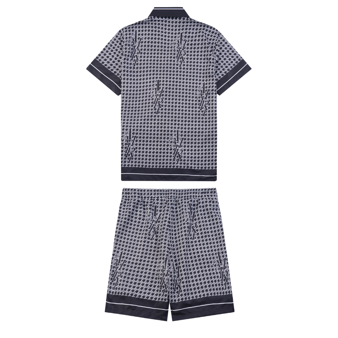 Amiri Staggard Seiden-Shorts-Set Herren Luxus Freizeitanzug Sommer Bequem Stilvoll