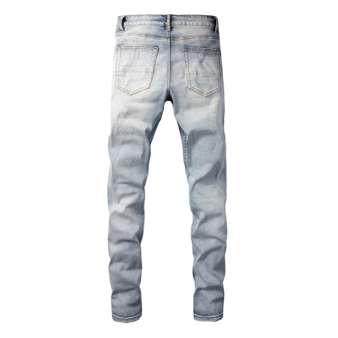 Amiri Blue Gradient Slim Fit Designer Jeans Herren – Luxuriöser Denim Style