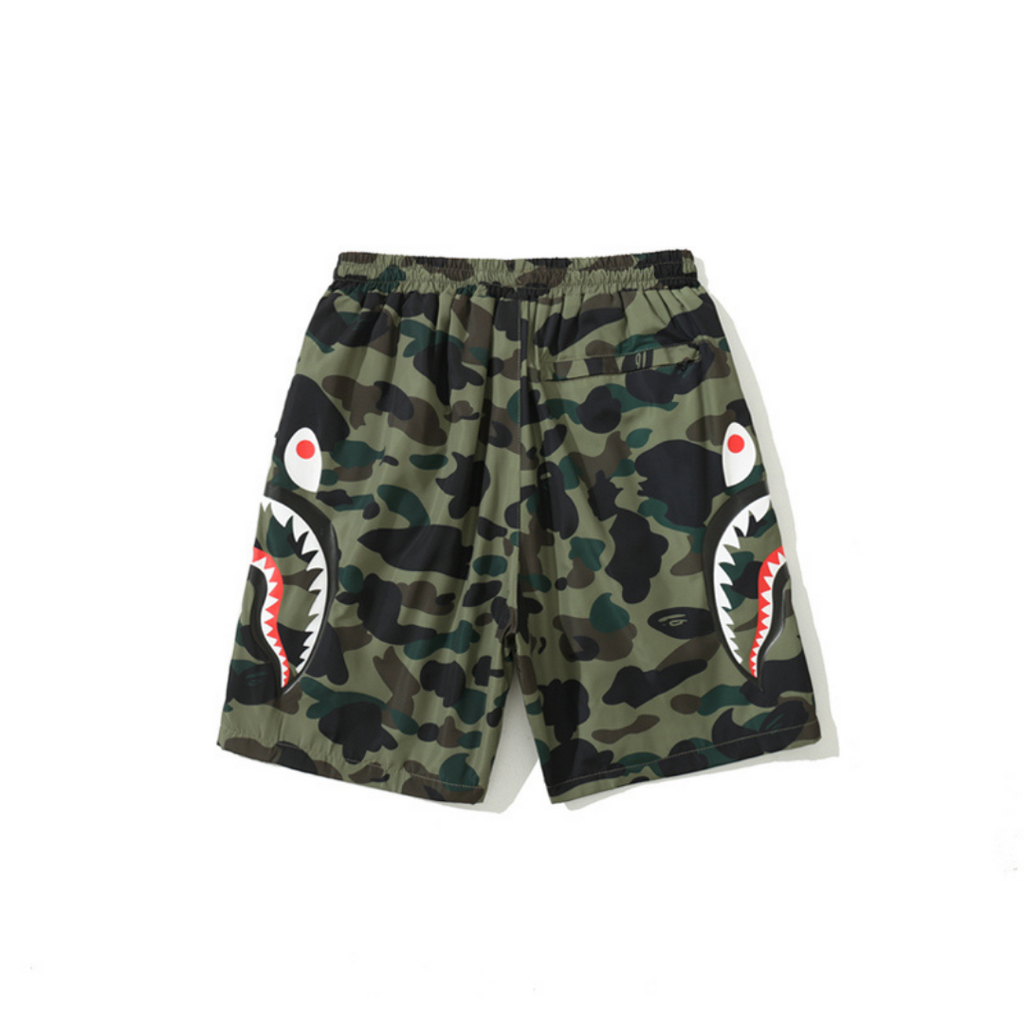 BAPE Streetwear Hai Camo Shorts Herren – Bequeme Baumwolle für Lässigen Stil