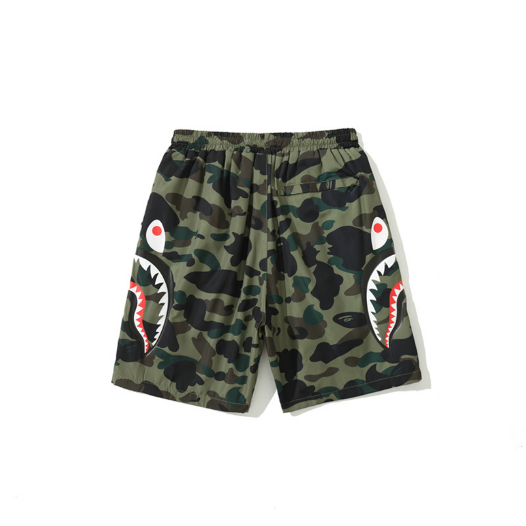 BAPE Streetwear Hai Camo Shorts Herren – Bequeme Baumwolle für Lässigen Stil