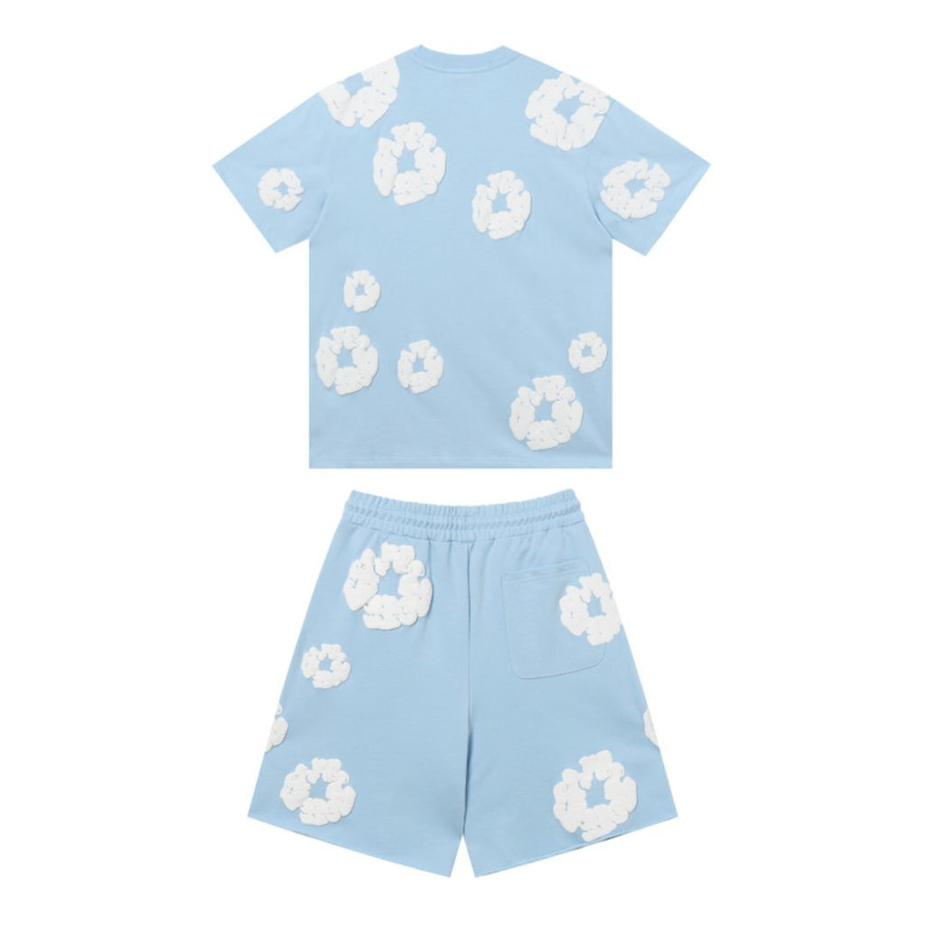 Denim Tears Himmelblaues Kurzarm-Set: Exklusiver Sommer-Style mit Komfort und Design