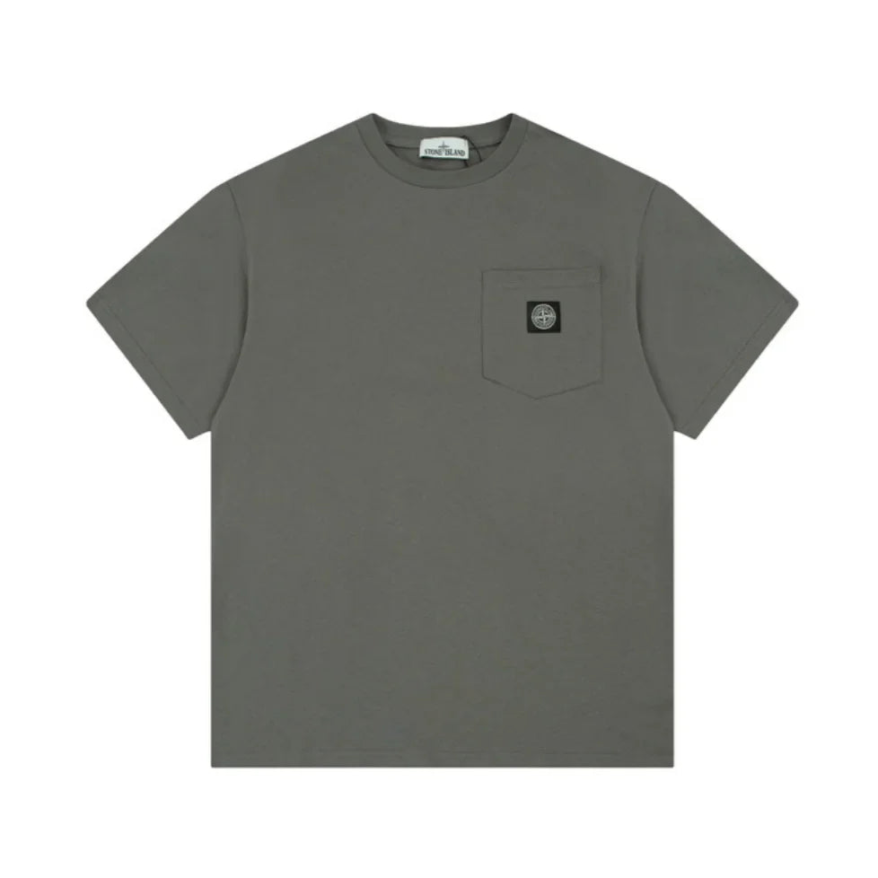 Authentisches Stone Island Herren T-Shirt Baumwolle Kompass-Logo Kurzarm Design