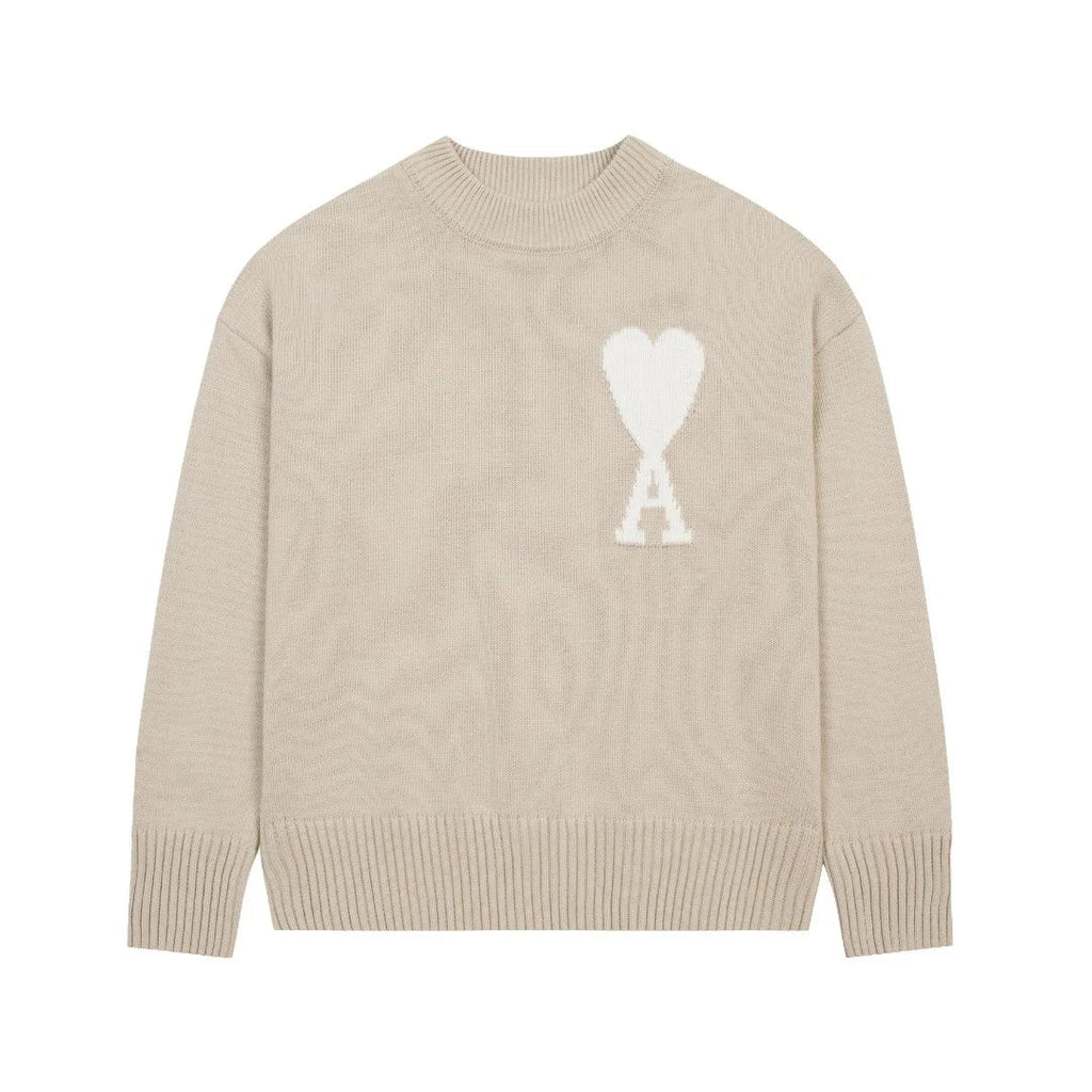 Luxuriöser AMI Paris Herz-Logo Strickpullover für Herren - Zeitloser Eleganz