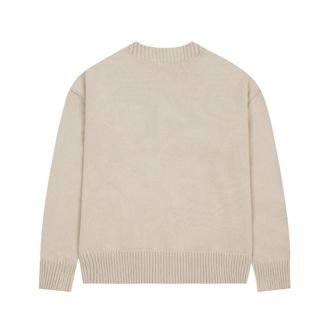 Luxuriöser AMI Paris Herz-Logo Strickpullover für Herren - Zeitloser Eleganz