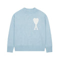 AMI Paris Unisex Merinowolle Strickpullover mit Herz-Logo – Luxuriöser Komfort und Stil