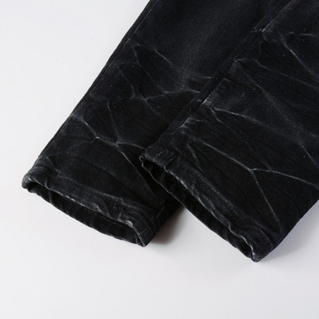 Amiri Logo Distressed Schwarze Jeans – Stylische Designer Denim für Herren