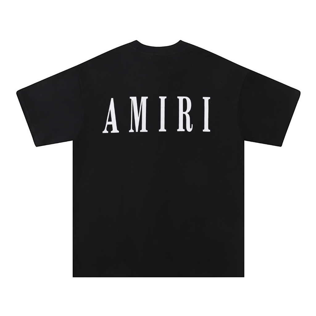Amiri Designer Logo T-Shirt Herren Schwarz Baumwolle Luxus Streetwear Kurzarm