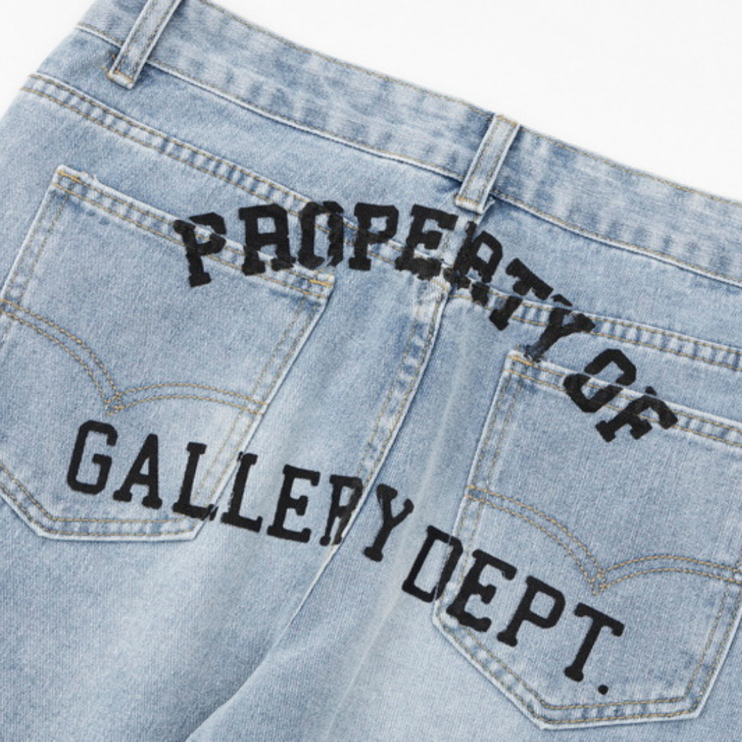 Einzigartige Gallery Dept. Handbemalte Jeans: Künstlerischer Streetwear-Style für Individualisten