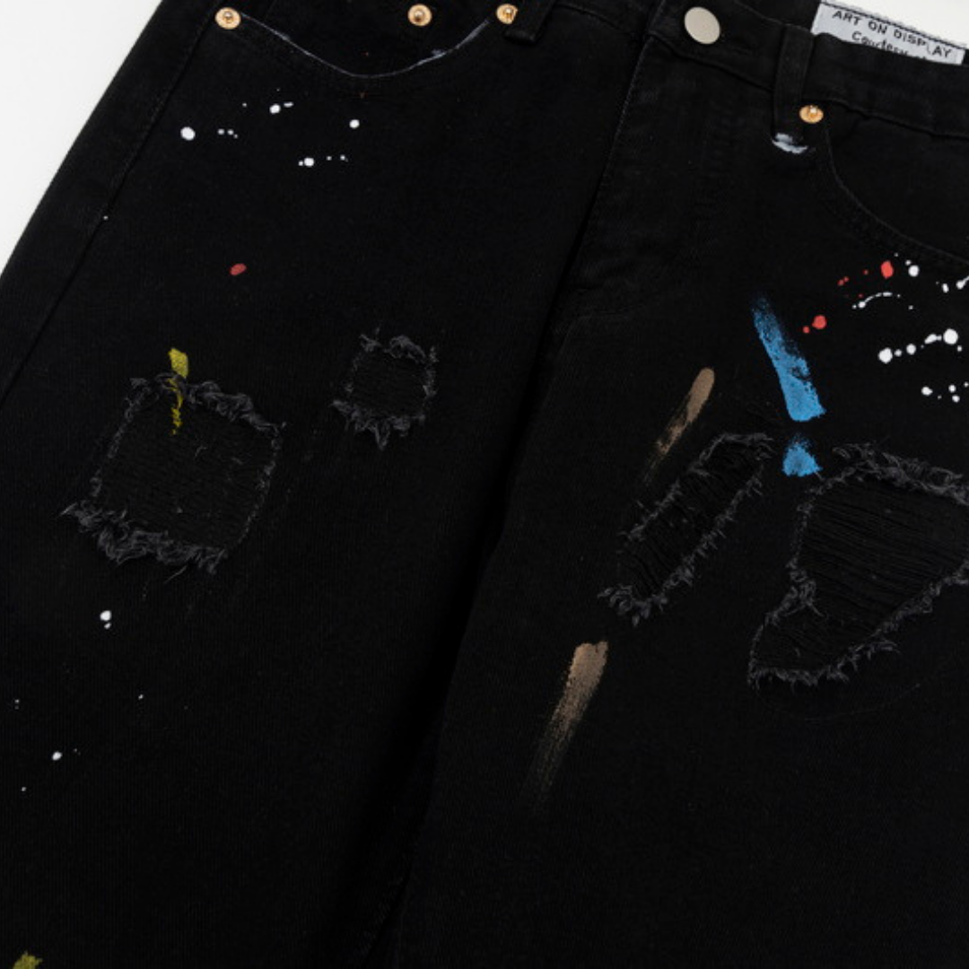 Gallery Dept. Designer-Jeans: Handbemalt, Einzigartig, Streetwear-Meisterwerk für Individualisten