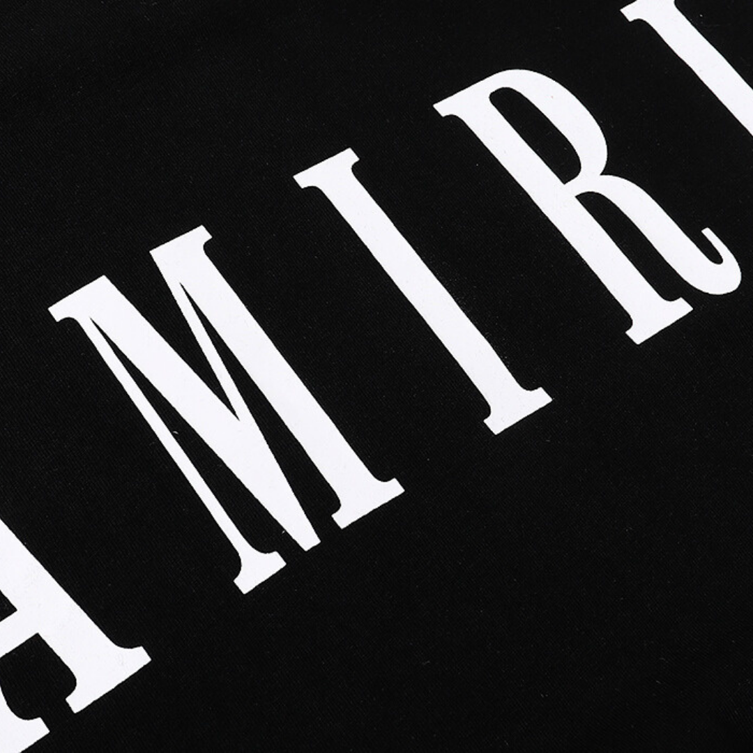 Amiri Designer Logo T-Shirt Herren Schwarz Baumwolle Luxus Streetwear Kurzarm