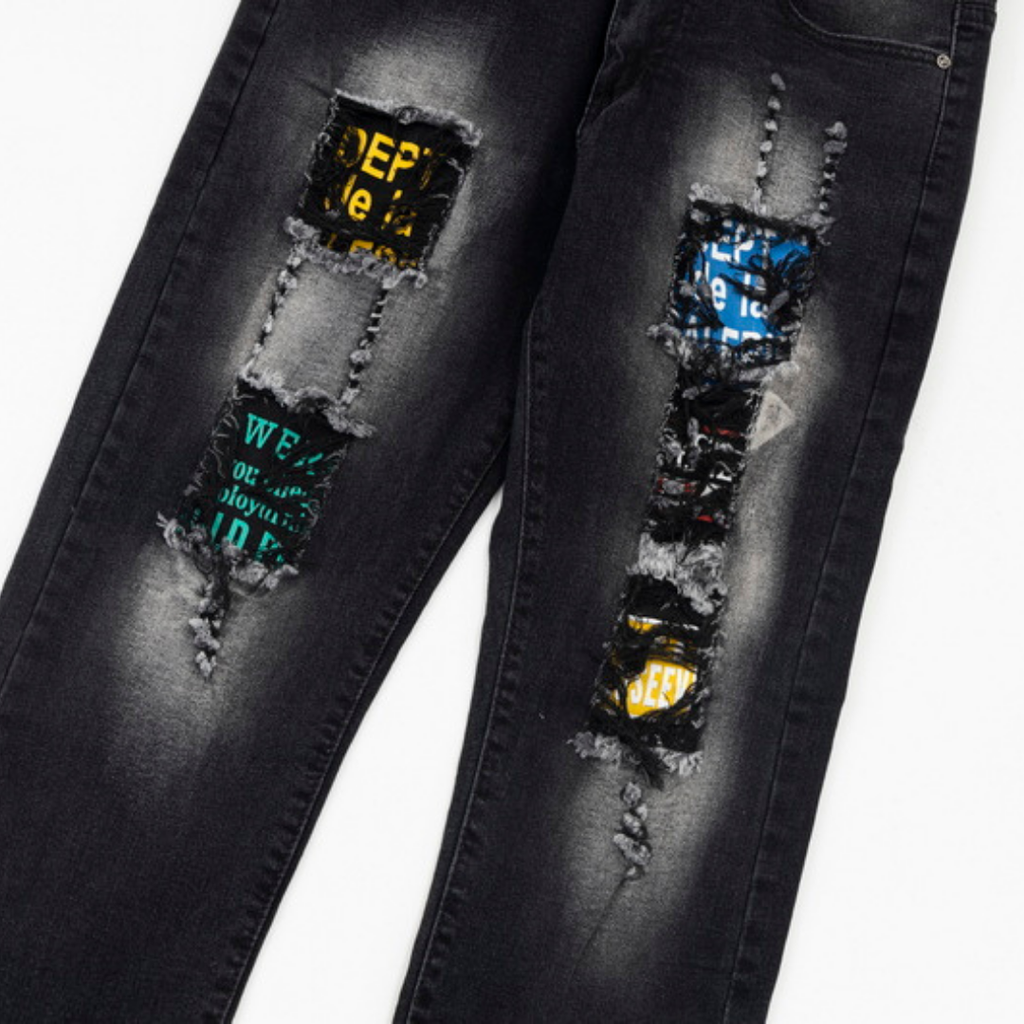 Gallery Dept. Handbemalte Distressed Denim Jeans – Einzigartiger Künstlerischer Streetwear-Look