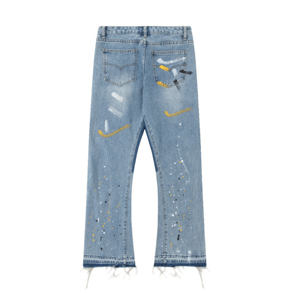 Gallery Dept. Designer Bemalte Jeans - Einzigartige Streetwear mit Farbklecksen
