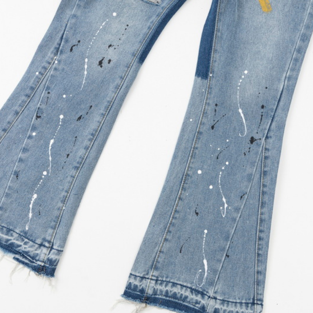 Gallery Dept. Designer Bemalte Jeans - Einzigartige Streetwear mit Farbklecksen