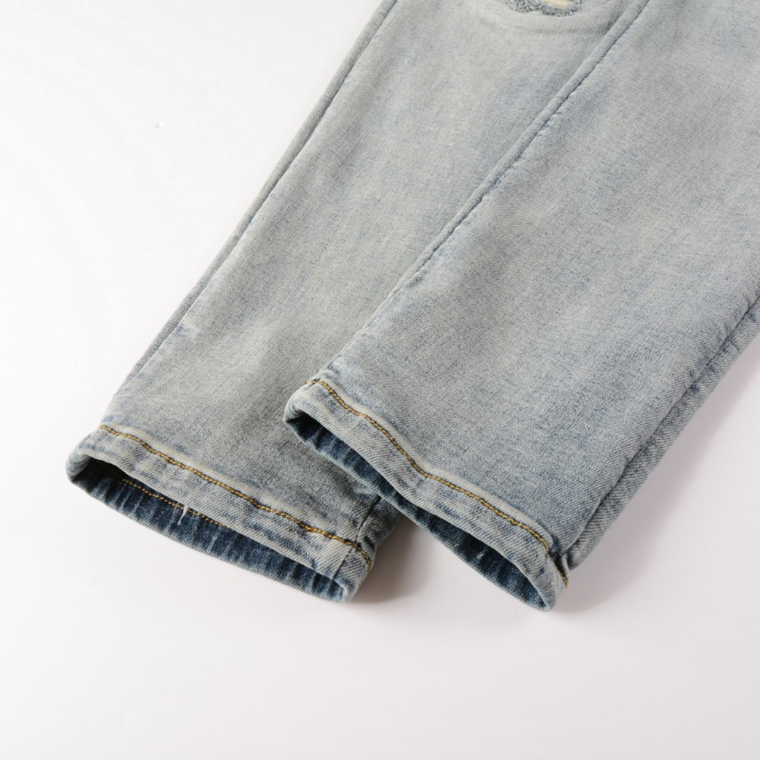 Amiri Schwarze Logo Jeans Herren – Luxuriöser Slim Fit Designer Stretch Denim