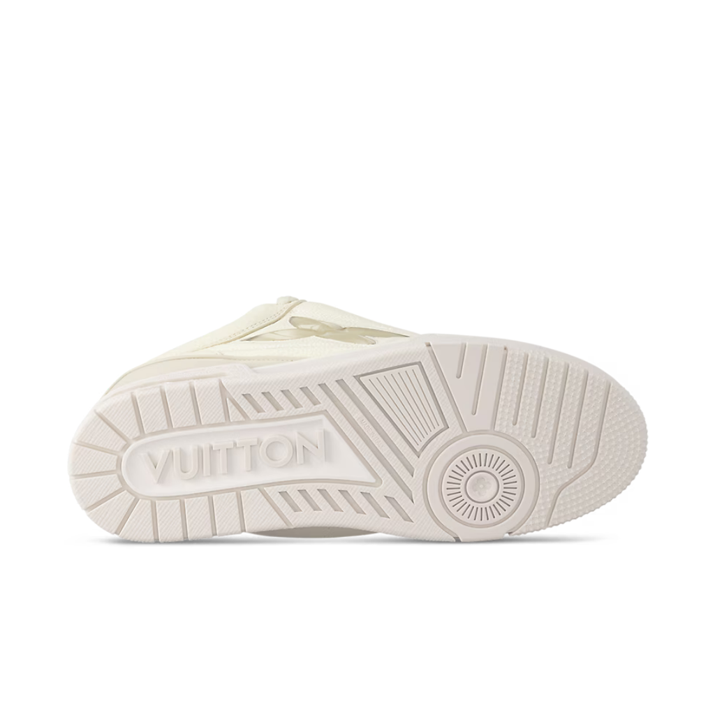Louis Vuitton Skate Beige Sneaker: Luxuriöser Leder-Mesh Schuh, Stilvoll & Bequem