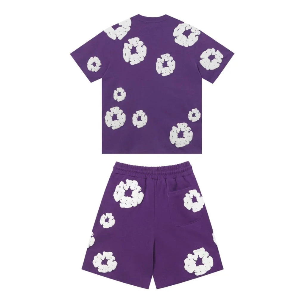Denim Tears Lila Baumwoll-Shorts-Set: Exklusives Design für Stil und Komfort