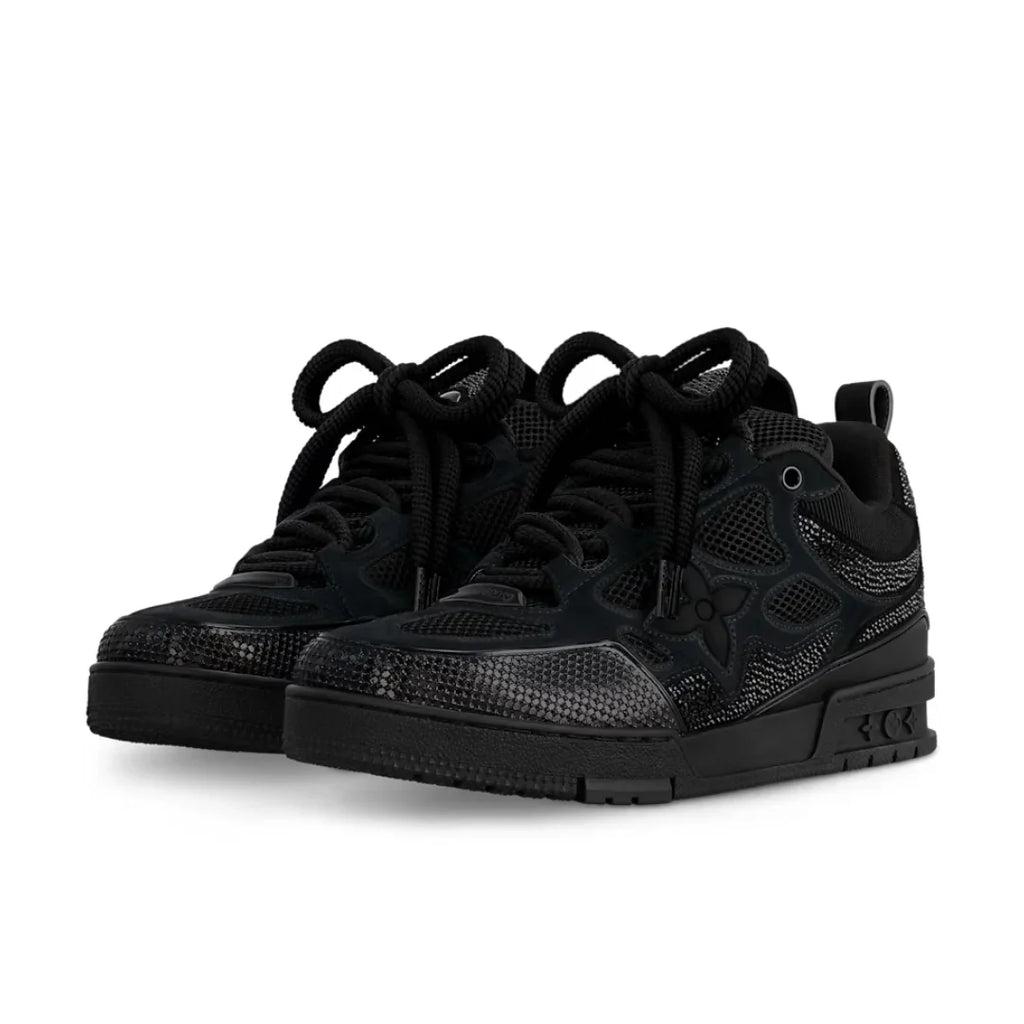 Exklusiver Louis Vuitton Skate Sneaker Schwarz Swarovski Kristalle Luxus Sportschuh