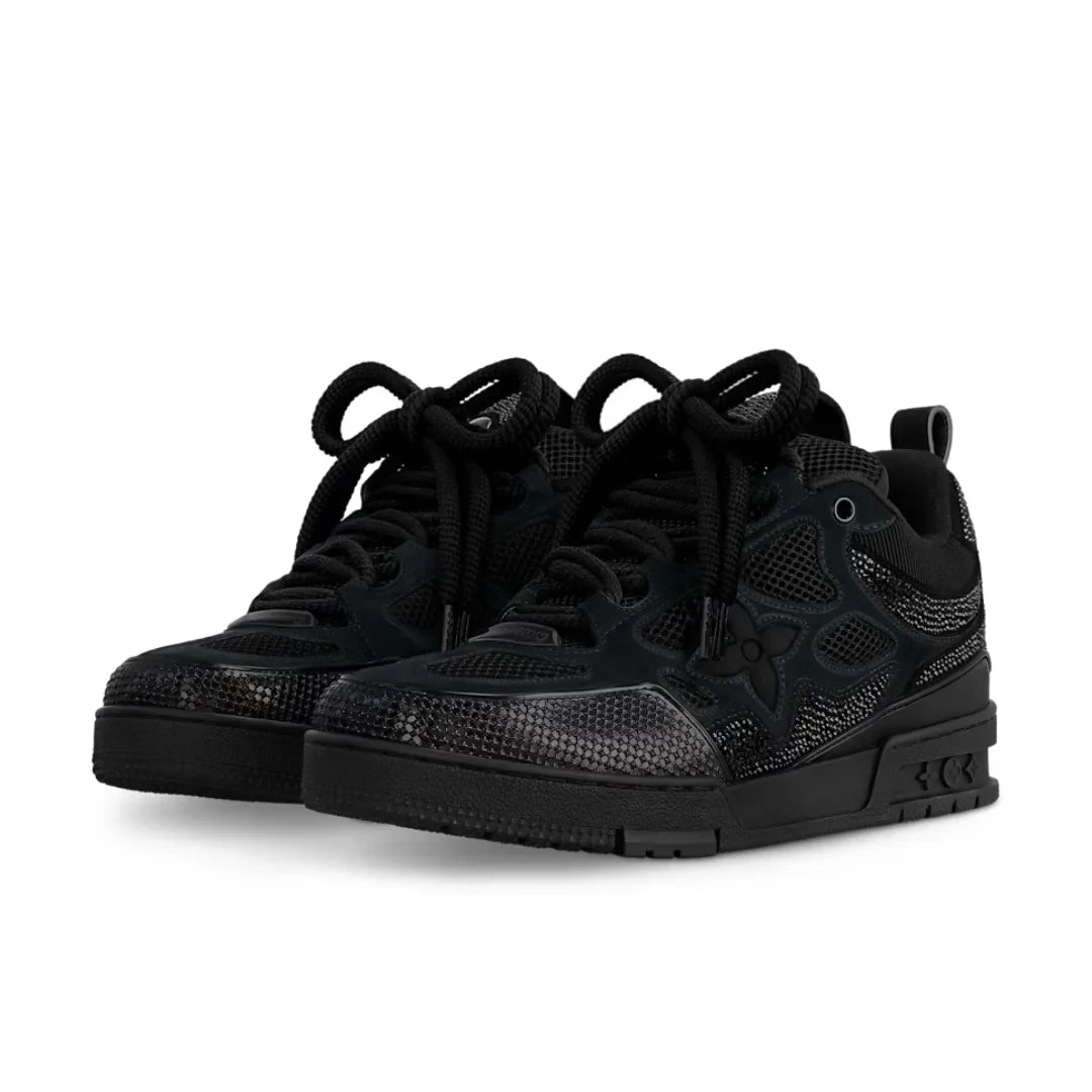 Exklusiver Louis Vuitton Skate Sneaker Schwarz Swarovski Kristalle Luxus Sportschuh