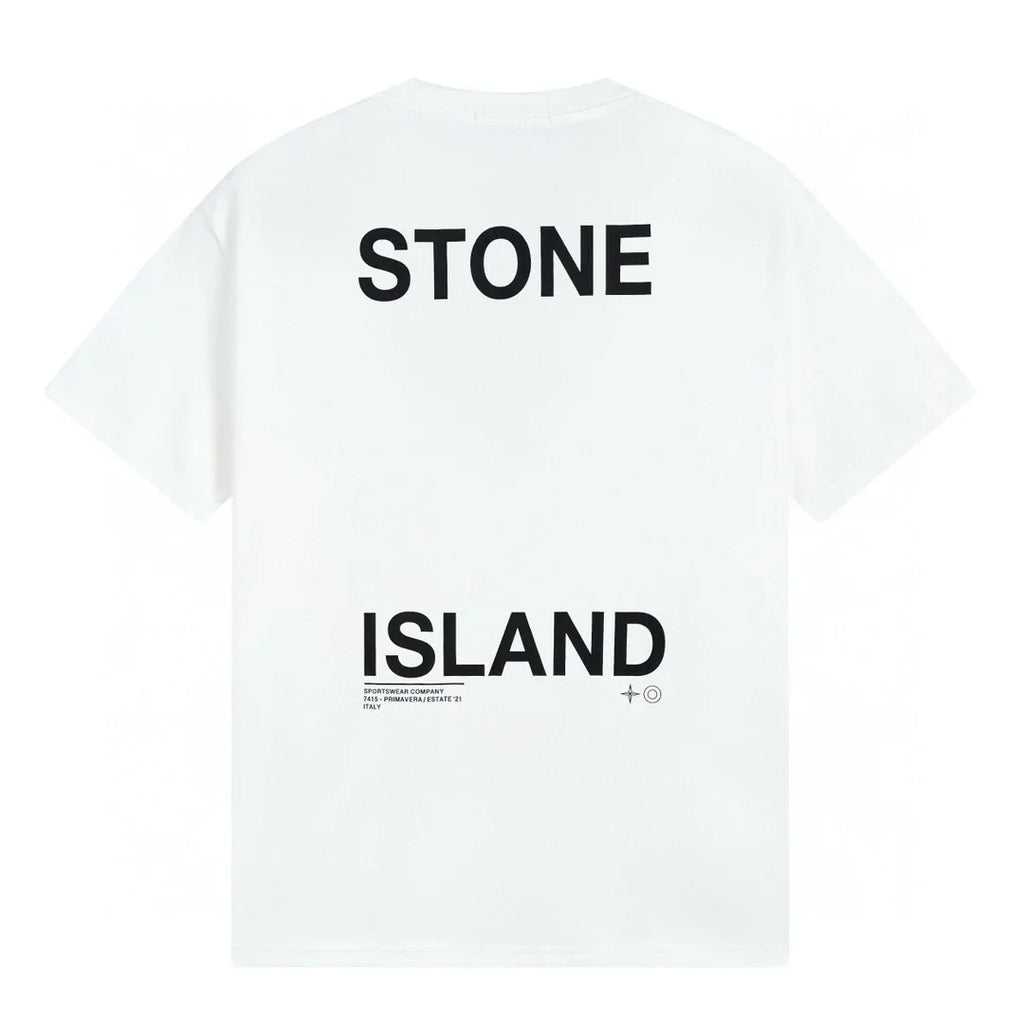 Stone Island Polychromatisches T-Shirt: Innovatives Design, Ikonisches Branding, Premium Baumwolle