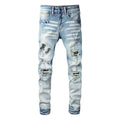 Amiri Blaue Distressed Designer Jeans für Herren – Stylisch, Hochwertig, Modern