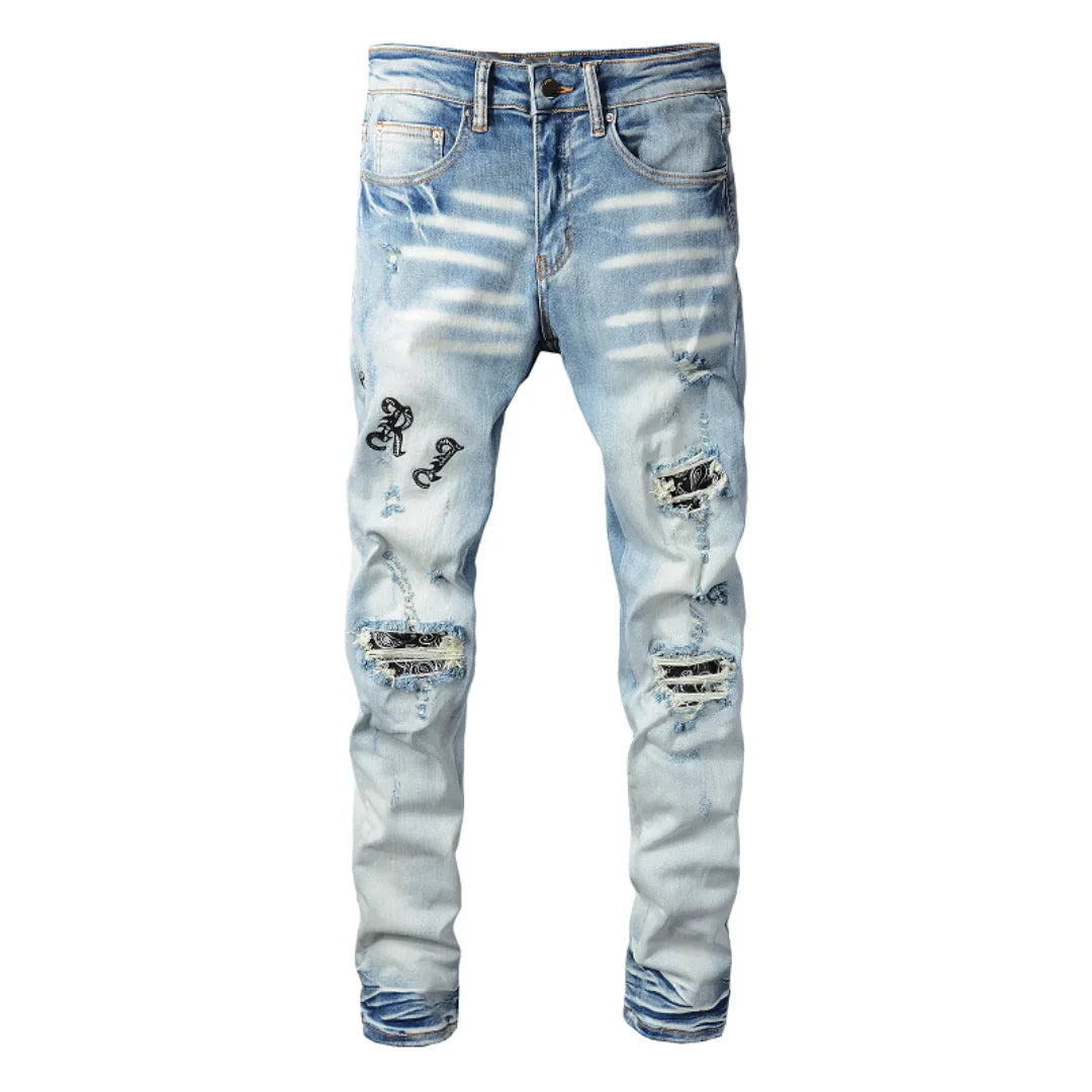 Amiri Blaue Distressed Designer Jeans für Herren – Stylisch, Hochwertig, Modern