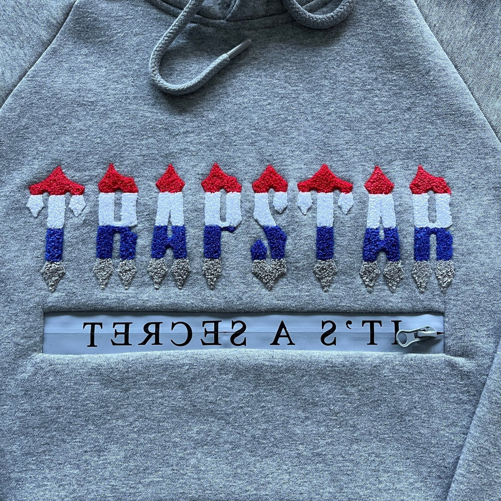 Geheimer Trapstar Decoded Grauer Trainingsanzug: Luxuriöser Streetwear für Herren, Bequem & Stylisch