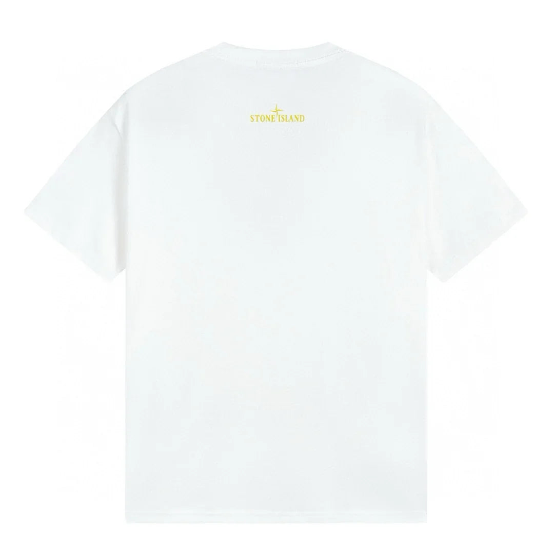 Stone Island Polychromatisches Baumwoll-T-Shirt Herren – Exklusiver Kompass-Patch Design