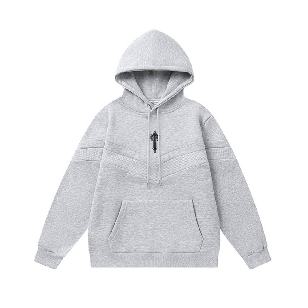 Trapstar Decoded V-Streifen Grau Trainingsanzug Set Hoodie Hose Streetwear Bequem