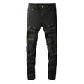 Amiri Schwarze Zerrissene Slim Fit Jeans für Herren – Luxus Designer Denim