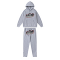 Exklusiver Trapstar London Shooters Grau Roter Trainingsanzug – Komfortabler Streetwear-Look