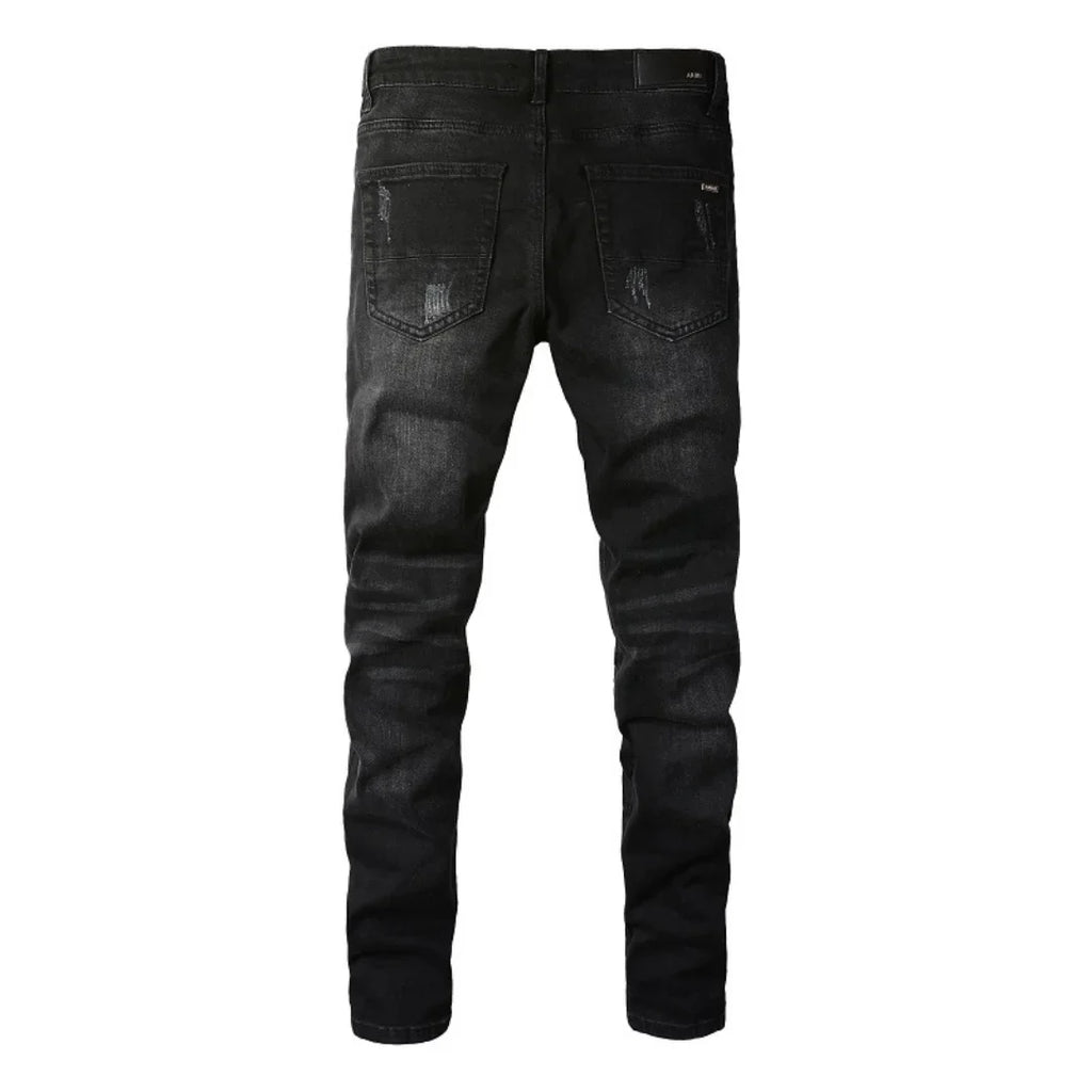 Amiri Schwarze Camo Jeans Herren Slim Fit Luxus Designer Streetwear Hose