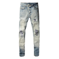 Amiri Gradient Camo Patch Designer Jeans: Einzigartiger Stil, Handgefertigte Details