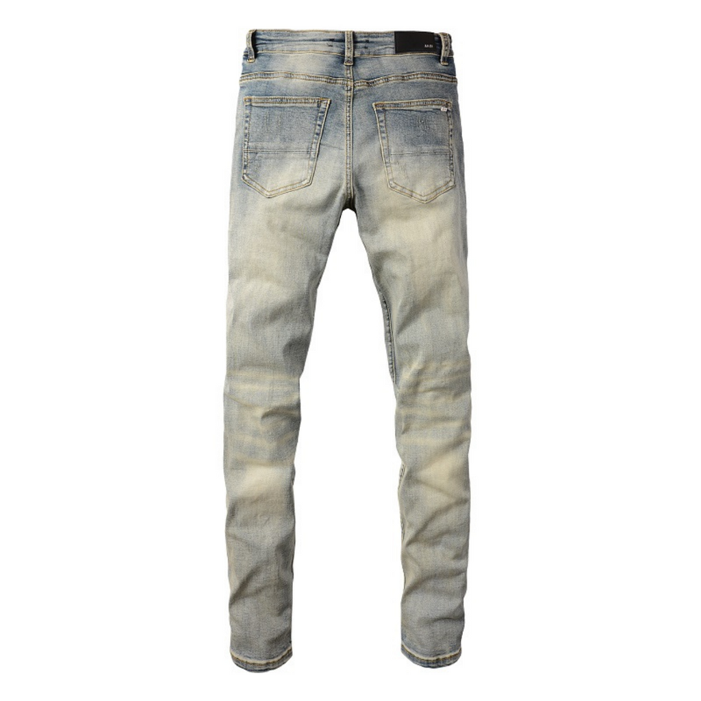 Amiri Designer Gradient Blue Jeans Herren Slim Fit Denim Hose Farbverlauf