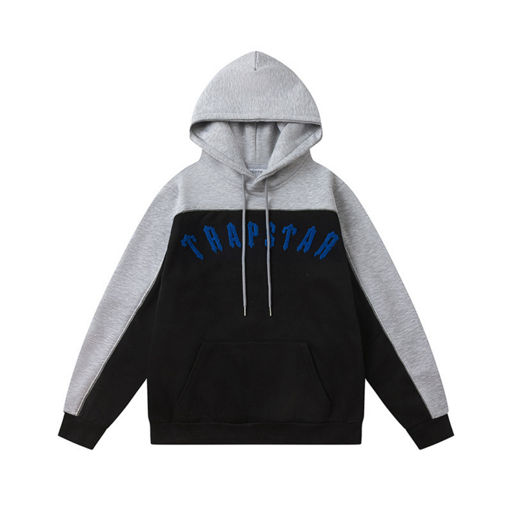 Trapstar Irongate Arch Chenille Grau-Blauer Trainingsanzug – Stilvoller Streetwear Jogger Set