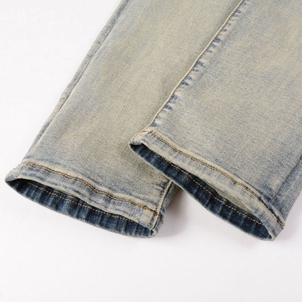Amiri Designer Gradient Blue Jeans Herren Slim Fit Denim Hose Farbverlauf