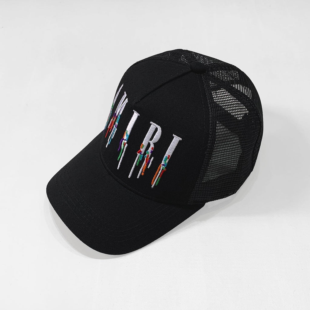 Luxuriöse Amiri Designer Baseballkappe Schwarz – Stilvolle Streetwear Kappe Verstellbar
