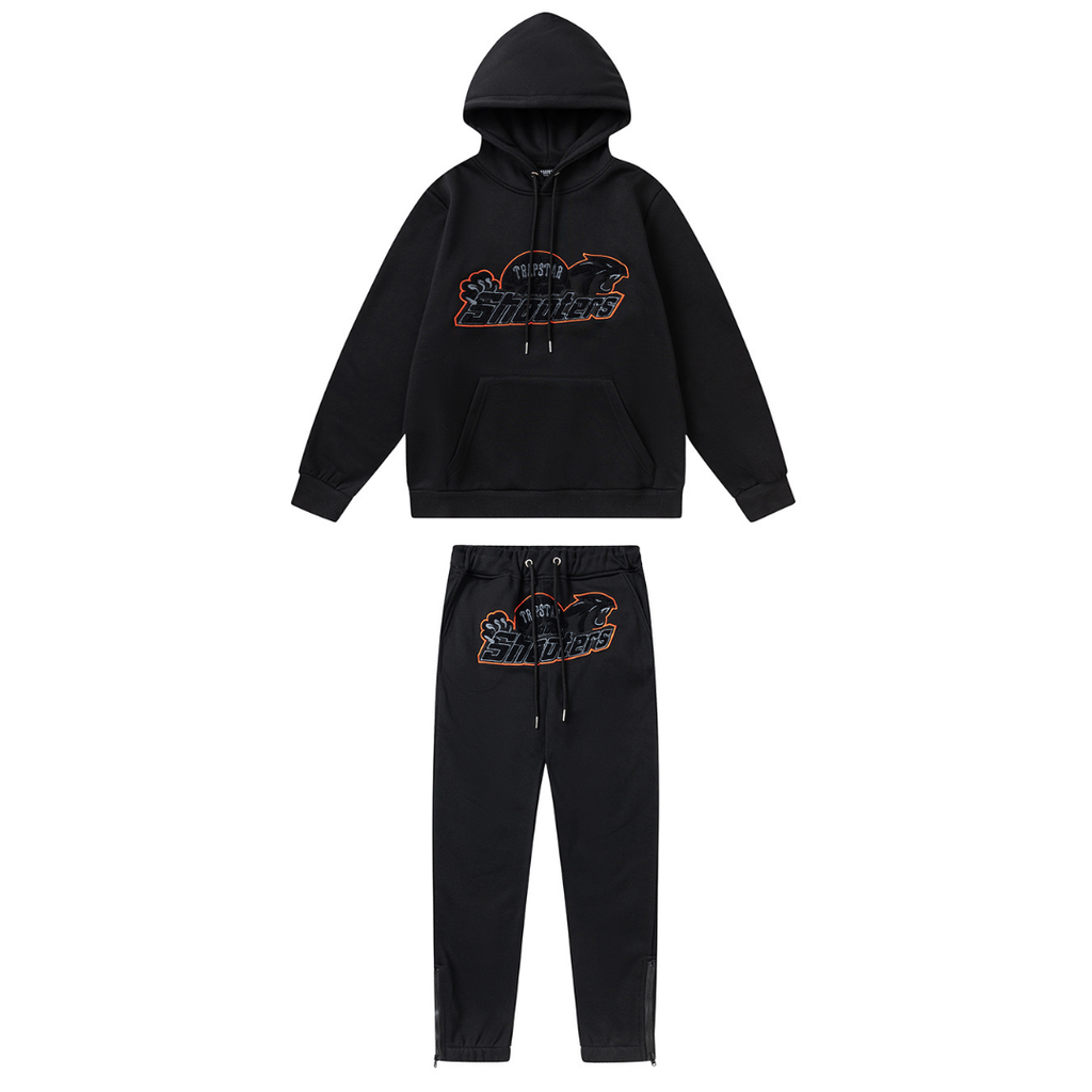 Trapstar Shooters 2.0 Kapuzen-Trainingsanzug Schwarz: Urbaner Streetwear-Style