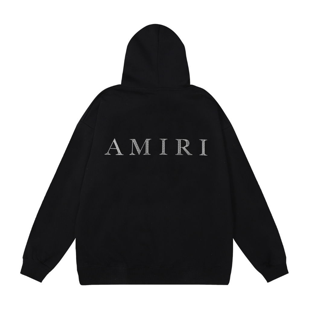 Exklusiver Amiri Silber-Logo Hoodie für Herren – Luxuriöser Streetwear Kapuzenpullover
