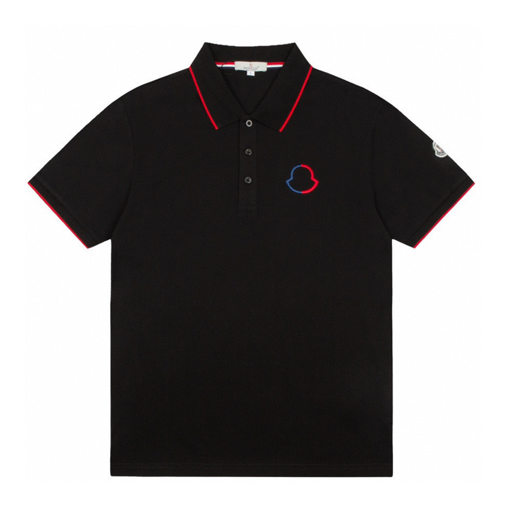 Moncler Luxus Herren Monogramm Polohemd: Stilvolles Baumwoll-T-Shirt für Freizeit