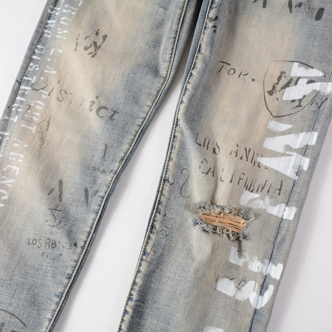 Amiri M.A. Paint Distressed Luxus Designer Jeans Herren Streetwear