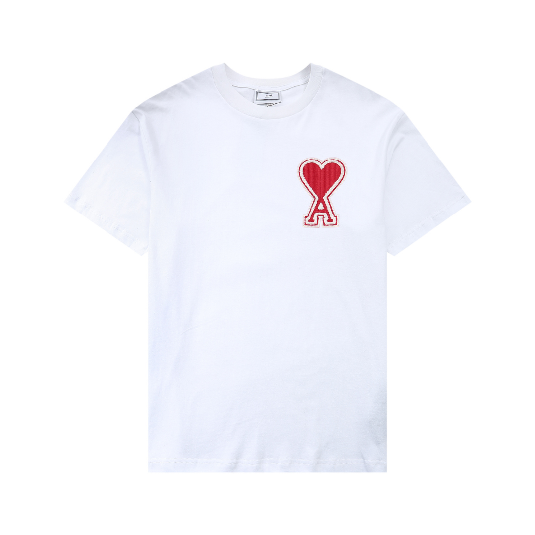Exklusives AMI Paris Herz-Logo Baumwoll-T-Shirt für Herren – Stilvoll & Bequem