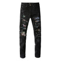 Amiri Camouflage Patch Jeans: Luxuriöse Designer Denim im Rock'n'Roll Stil