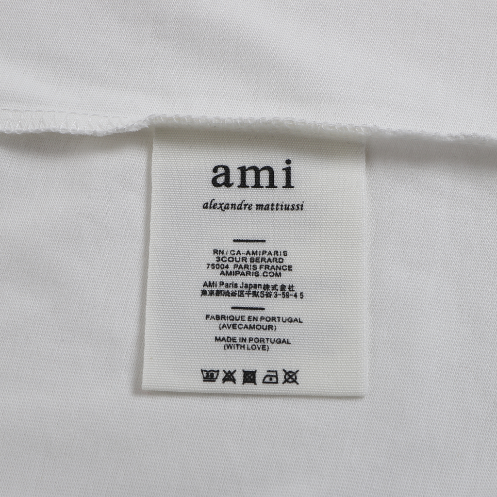 AMI Paris Unisex Baumwoll-T-Shirt mit gesticktem Herz-Logo – Stilvoller Pariser Chic