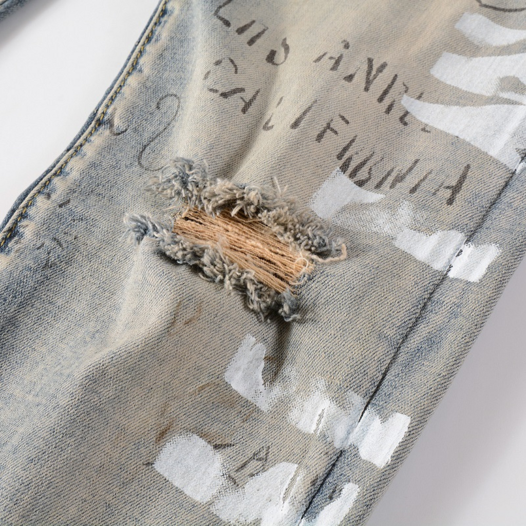 Amiri M.A. Paint Distressed Luxus Designer Jeans Herren Streetwear