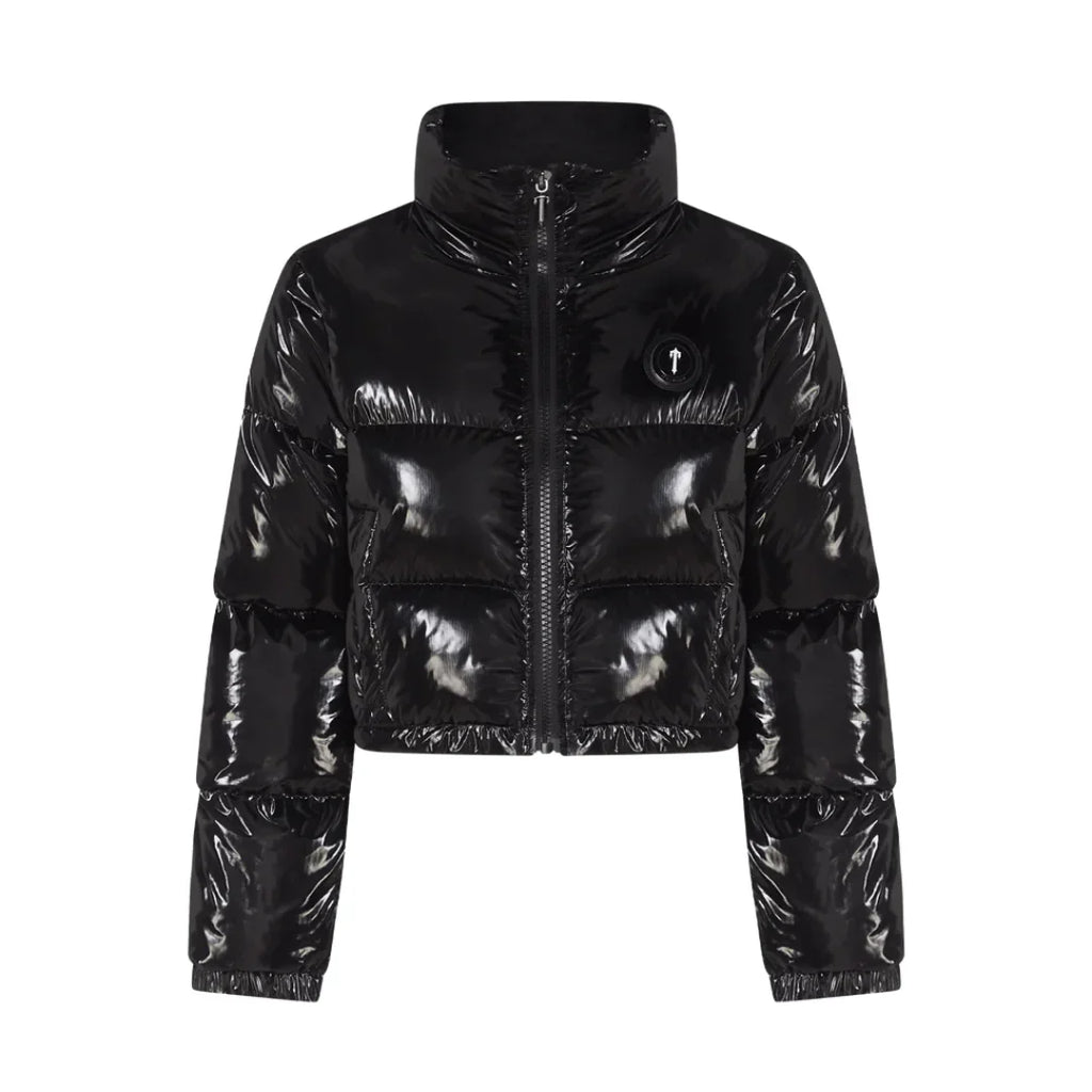 Trapstar Damen Decoded Glänzende Schwarze Kapuzenjacke - Urbaner Streetwear-Style