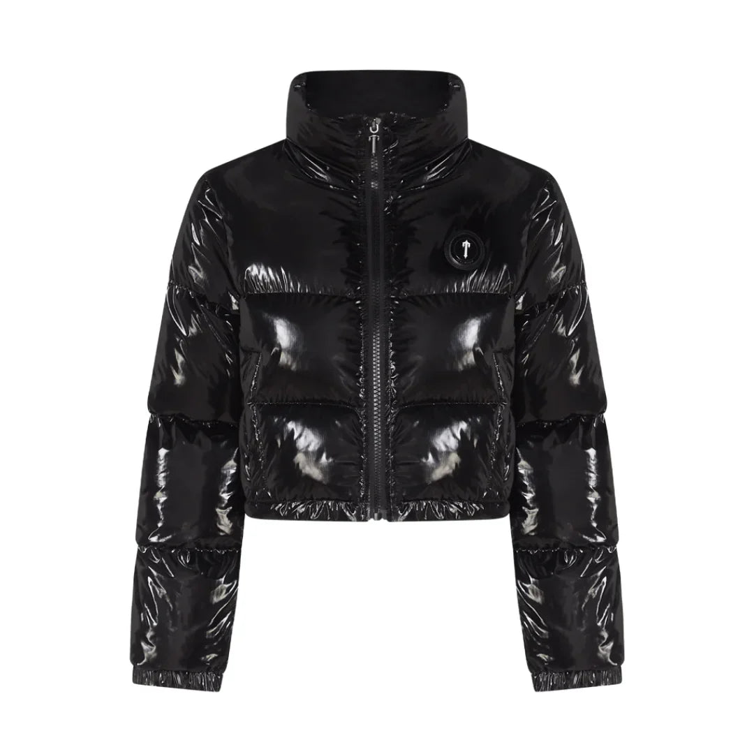 Trapstar Damen Decoded Glänzende Schwarze Kapuzenjacke - Urbaner Streetwear-Style