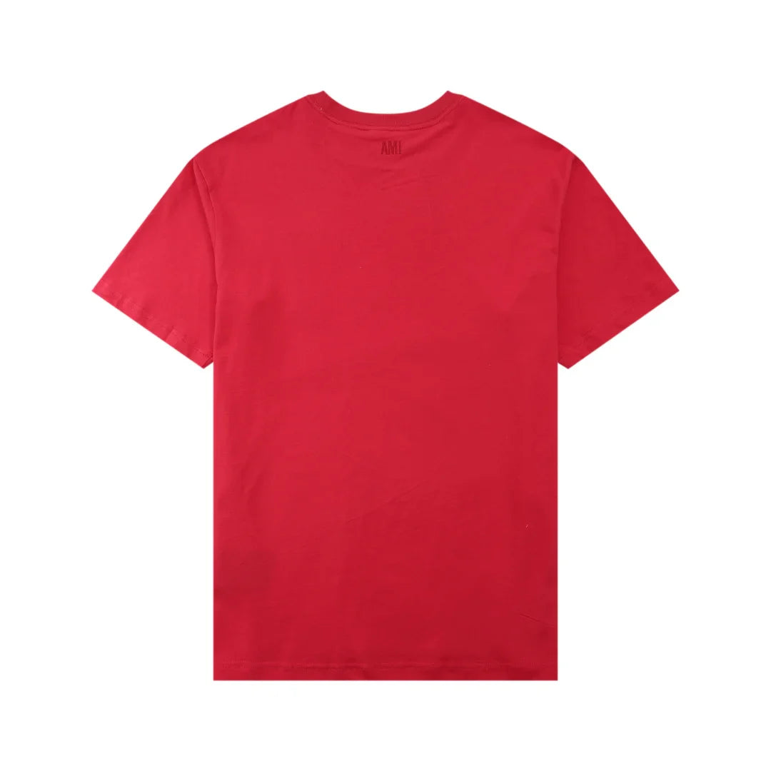 AMI Paris Unisex Baumwoll-T-Shirt mit Herz-Logo-Stickerei – Elegant und Zeitlos